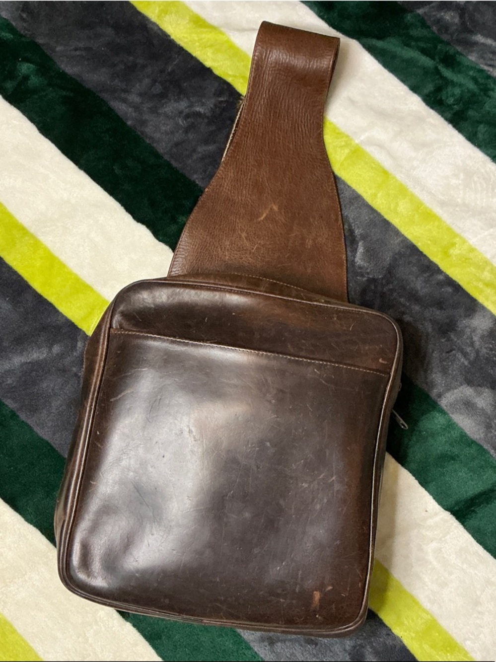Men's Village Tannery Vintage Dark Brown Leather Crossbody Sling Bag